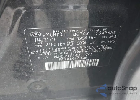 2017 Hyundai Elantra Se из США, поврежденный, VIN KMHD84LF5HU099741